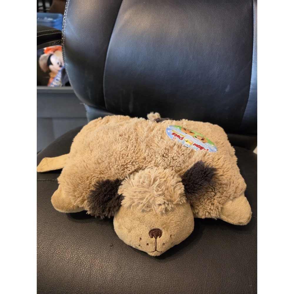 Vintage 2010 Pillow Pets Mini Plush Brown Dog Puppy 12" NWT